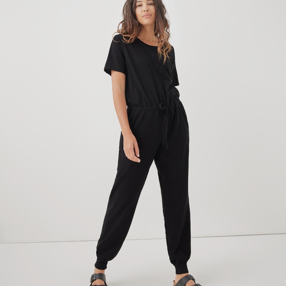 Pact Black Relaxed Jumpsuit (S-M)